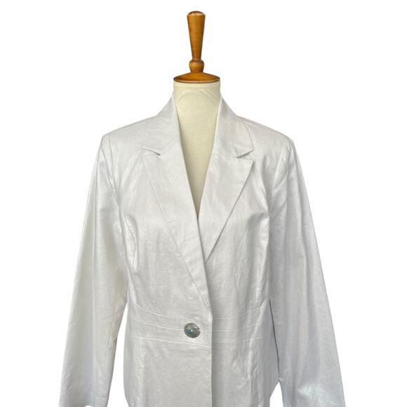 NWT Vintage Feminine Studio JPR Iridescent Pearl Blazer Size L - Picture 3 of 8